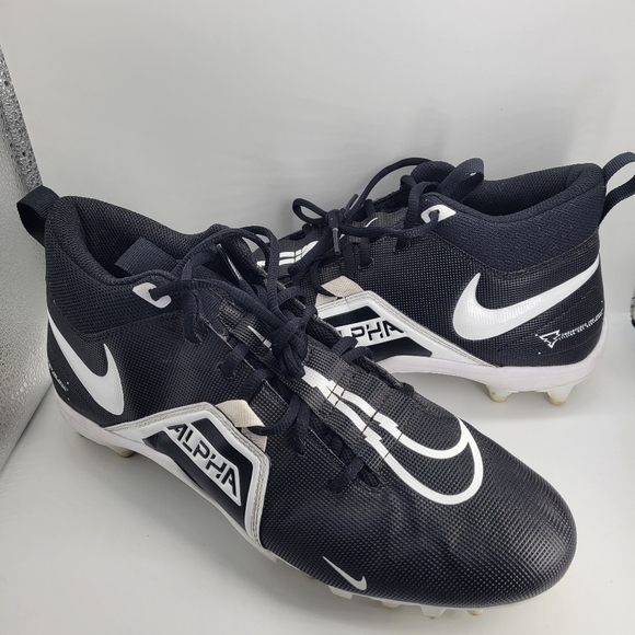 Nike Other - Nike Alpha Engineered Black and White Athletic Cleats Size 11 Lace up